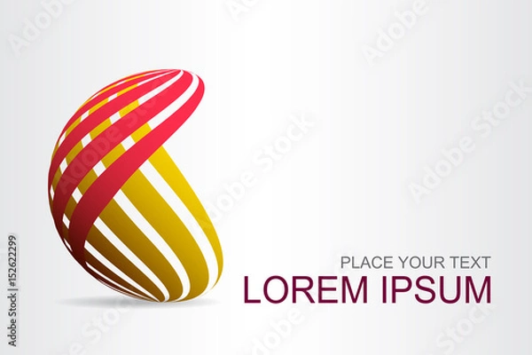 Fototapeta Logo stylized spherical surface with abstract shapes