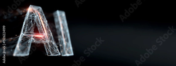 Fototapeta A digital illustration of an AI concept. Banner,
