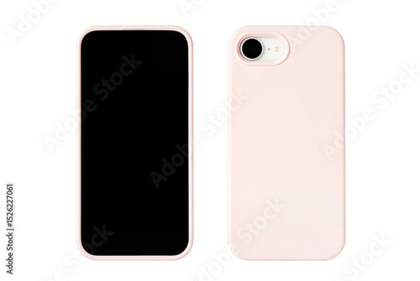 Fototapeta Front and back mobile phone case mockup