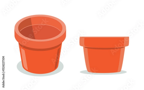 Fototapeta Empty Clay Flower Pots