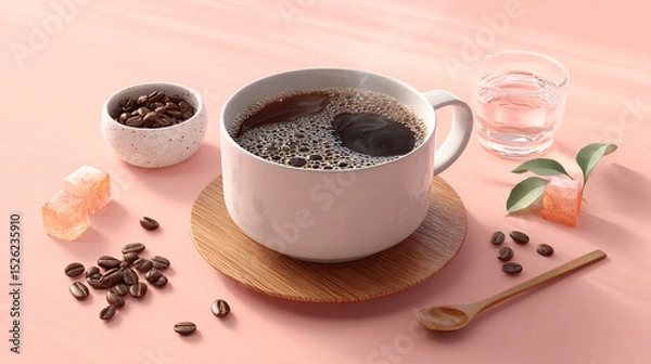 Obraz Coffee Elegance with Sugar Cubes