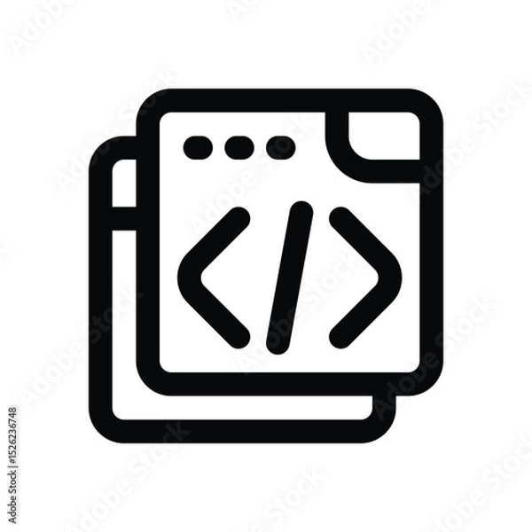 Obraz coding line icon. Clean and minimalist vector icon for websites, mobile apps, presentations, and logos. Fully scalable and customizable for any project.