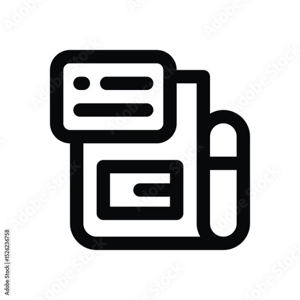 Fototapeta newspaper line icon. Clean and minimalist vector icon for websites, mobile apps, presentations, and logos. Fully scalable and customizable for any project.