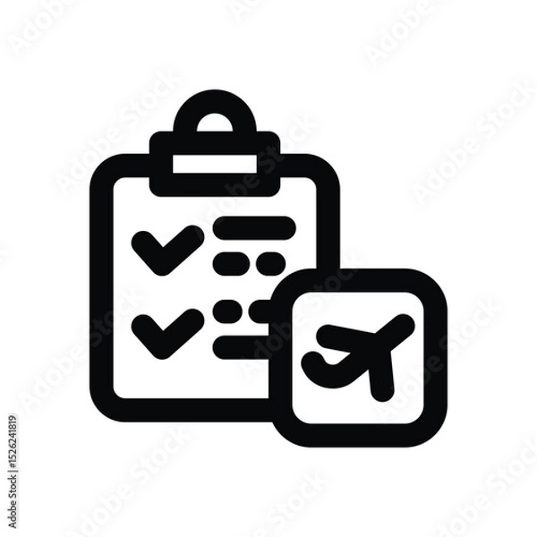 Fototapeta itinerary line icon. Clean and minimalist vector icon for websites, mobile apps, presentations, and logos. Fully scalable and customizable for any project.