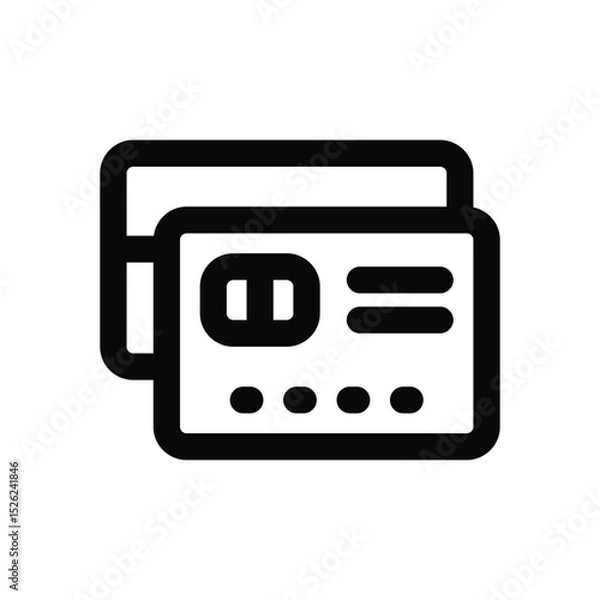 Fototapeta credit card line icon. Clean and minimalist vector icon for websites, mobile apps, presentations, and logos. Fully scalable and customizable for any project.