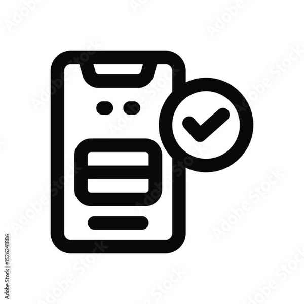 Fototapeta smartphone line icon. Clean and minimalist vector icon for websites, mobile apps, presentations, and logos. Fully scalable and customizable for any project.