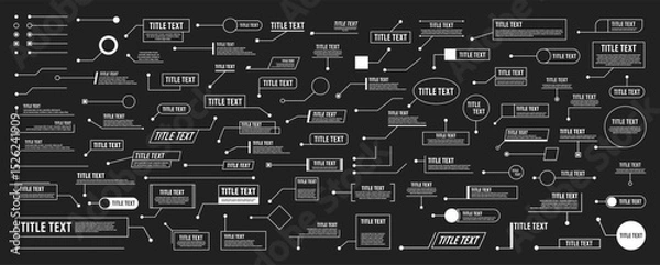 Obraz Сallouts titles. Hud callout titles. Callout bar labels, window templates with information. Vector elements.