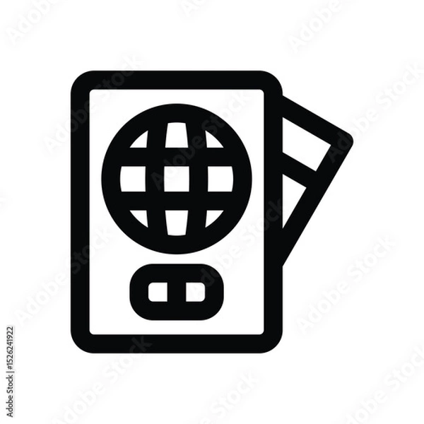 Obraz passport line icon. Clean and minimalist vector icon for websites, mobile apps, presentations, and logos. Fully scalable and customizable for any project.