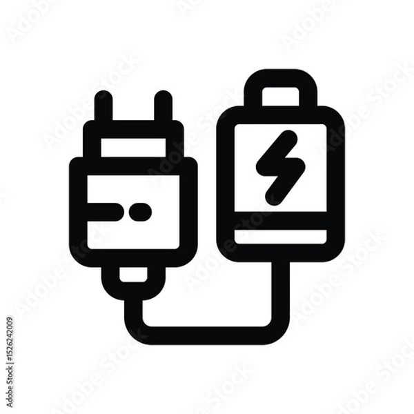 Fototapeta charger line icon. Clean and minimalist vector icon for websites, mobile apps, presentations, and logos. Fully scalable and customizable for any project.