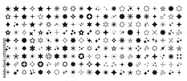 Obraz Stars set of black icons. Rating Star icon. Star vector collection. Modern simple stars. Vector illustration.