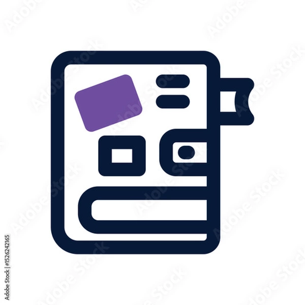 Fototapeta notebook duotone icon. Sleek and modern vector icon for websites, mobile apps, marketing materials, and corporate design. Fully scalable and ready to use.
