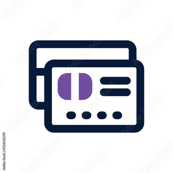 Fototapeta credit card duotone icon. Sleek and modern vector icon for websites, mobile apps, marketing materials, and corporate design. Fully scalable and ready to use.