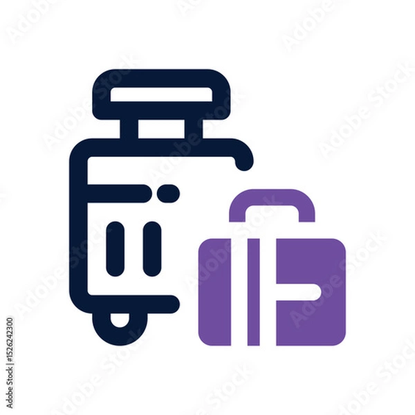 Fototapeta luggage duotone icon. Sleek and modern vector icon for websites, mobile apps, marketing materials, and corporate design. Fully scalable and ready to use.
