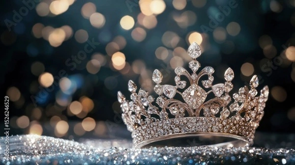 Fototapeta Sparkling Diamond Crown: Regal Majesty and Opulence