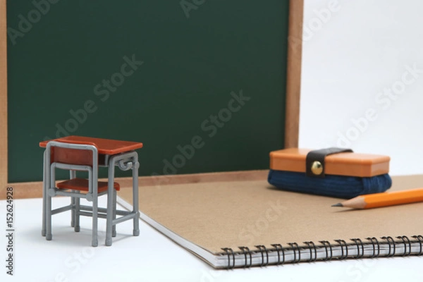 Obraz 学習机　黒板　教育イメージ
