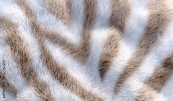 Obraz White and brown zebra fur textured wallpaper with soft shadows in bright light – natural fluffy pattern for soft design backgrounds.