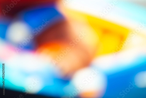 Fototapeta multicolored blurred abstract backdrop. soft blue with light orange bokeh background.