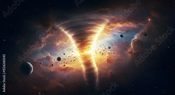Fototapeta Cosmic Tornado Swirling Through a Galaxy