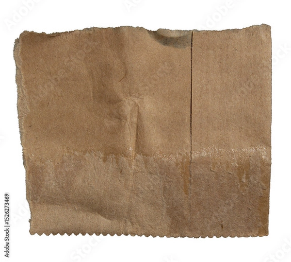 Obraz Ripped torn brown paper edge on transparent background, paper tear stripes cut out design element