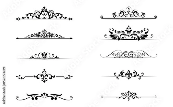 Obraz Vintage set. Floral elements for design monograms, invitations, frames, menus and labels. Graphic design of the website, cafes, boutiques, hotels, wedding invitations.