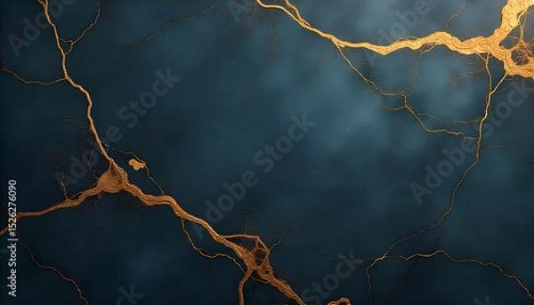Fototapeta Elegant Dark Gray Marble with Gold Veins Texture - High-Quality Design