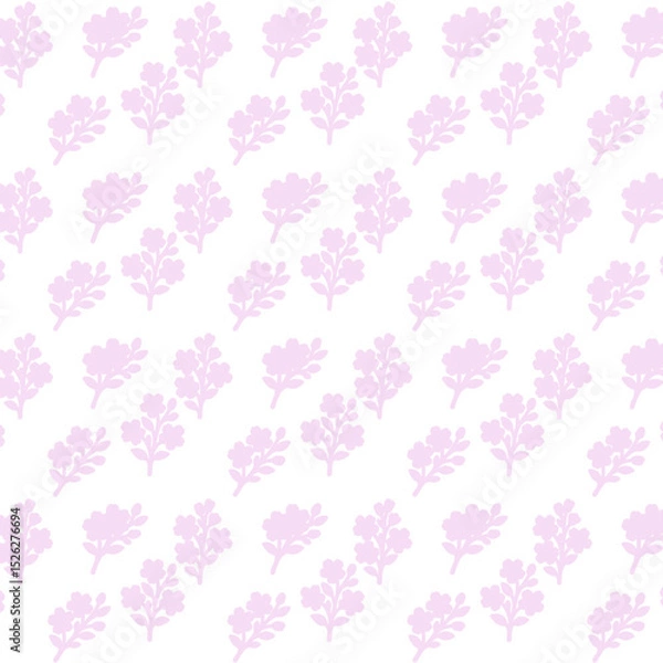 Fototapeta Background with pink silhouette of cherry blossom branch with two flowers, several buds and leaves