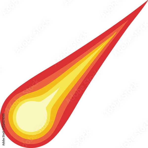 Fototapeta meteor red blast vector illustration