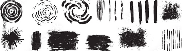 Fototapeta Grunge Texture Vector Set, Isolated on White Background.