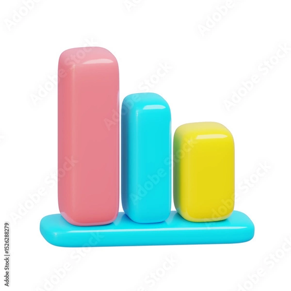 Fototapeta Upward visual trend of a multicolored data graph