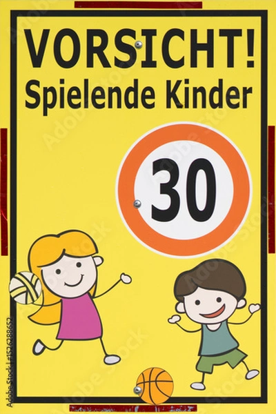 Obraz Vorsicht spielende Kinder Schild