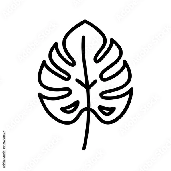 Obraz Monstera leaf illustration depicting tropical plant design for home decor and artwork