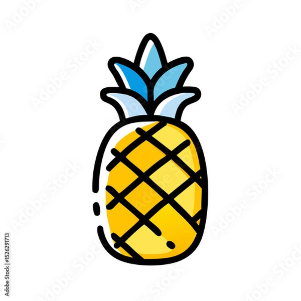 Obraz Bright and colorful pineapple illustration showcasing tropical vibes and summer fun in a vibrant style