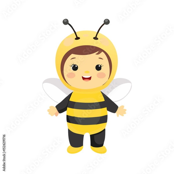 Obraz Cute cartoon child dressed as a bee showcasing playful innocence and creative costume design for festivals or events