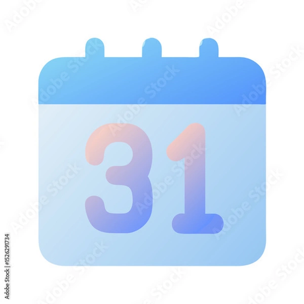 Obraz Calendar icon featuring a soft gradient and the number 31, symbolizing the end of the month and a reminder for upcoming events