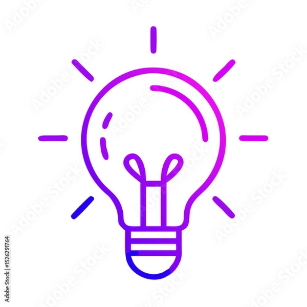 Obraz Bright light bulb shines with vibrant colors, symbolizing creativity and innovative ideas in modern design