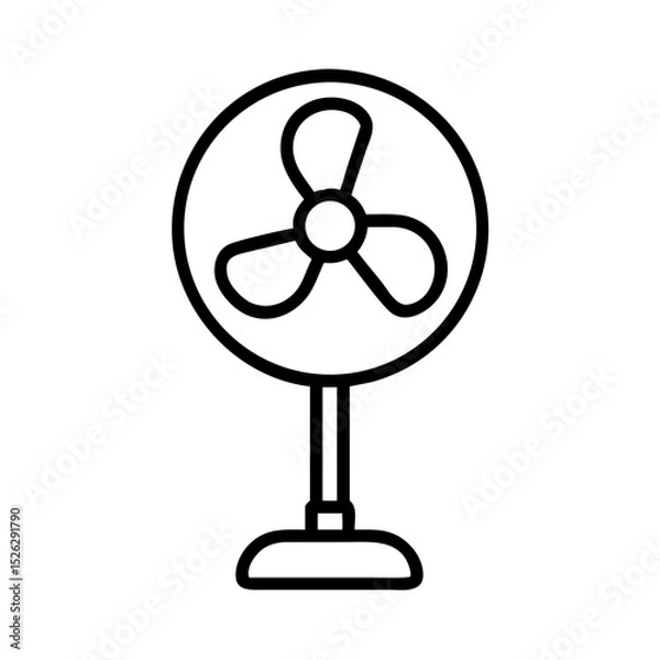 Obraz Stylish standing fan designed for home use, providing cool air during warm summer days in a modern living space