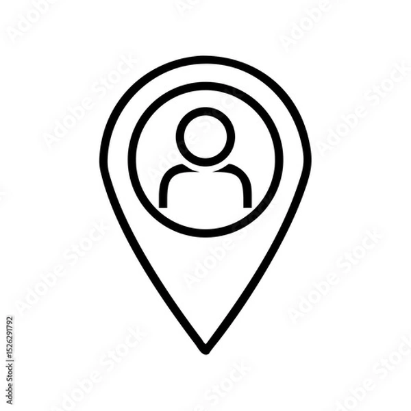 Obraz Map pin icon representing location and user presence in a digital or physical environment