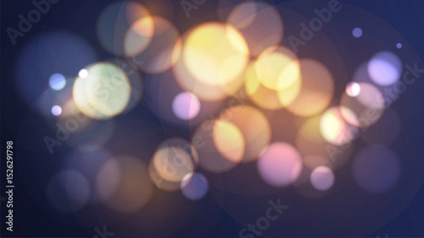 Fototapeta Vibrant bokeh lights. Abstract light effect. Blurred circle shapes. Vector illustration.