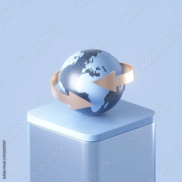 Obraz International Money transfer concept. 3d rendering. 