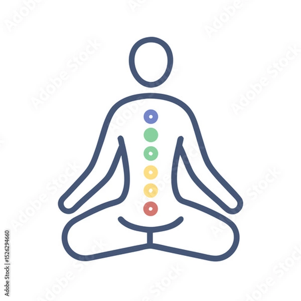 Fototapeta Meditation practice with chakra alignment and spiritual focus in a serene environment