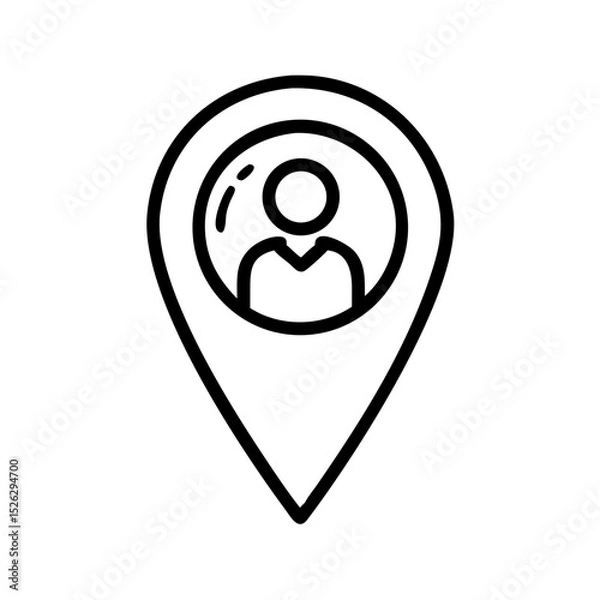 Fototapeta Marker indicating location of individual, symbolizing user presence in navigation apps