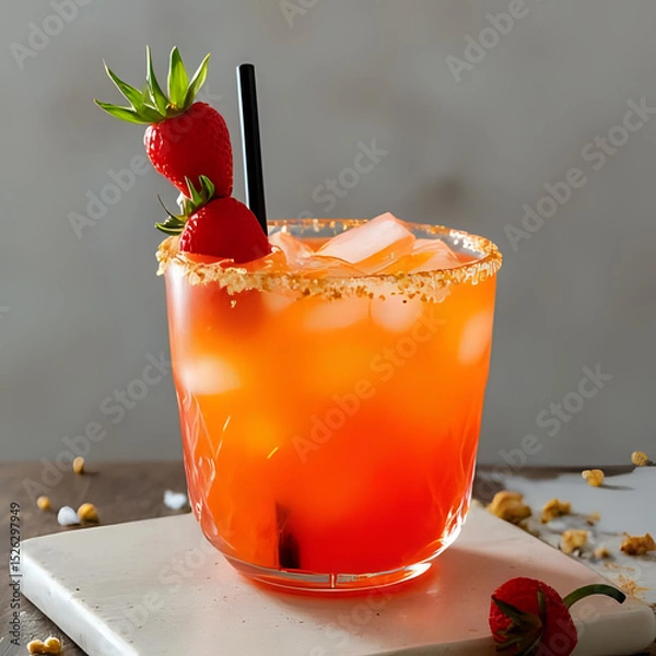 Obraz cocktail with strawberry