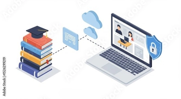 Fototapeta Online education platform with secure access