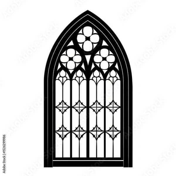 Fototapeta Gothic window architecture intricate medieval.