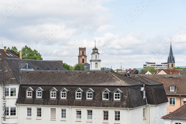 Obraz A city skyline in Saarbrucken Germany with a large tower in the middle