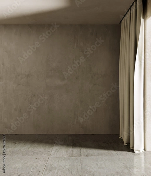 Fototapeta Large luxury modern bright interiors Living room mockup illustration 3D rendering image