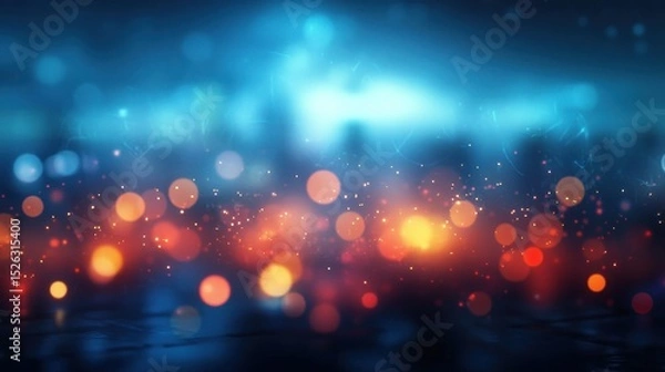 Fototapeta Abstract Night Cityscape: Blurry Lights and Bokeh