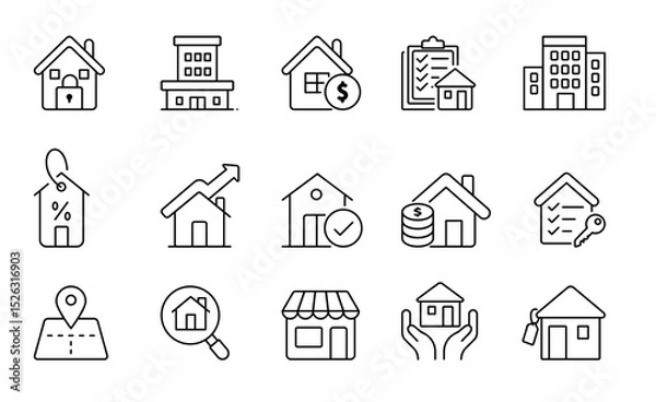 Fototapeta real estate icon packs, real estate collection icon