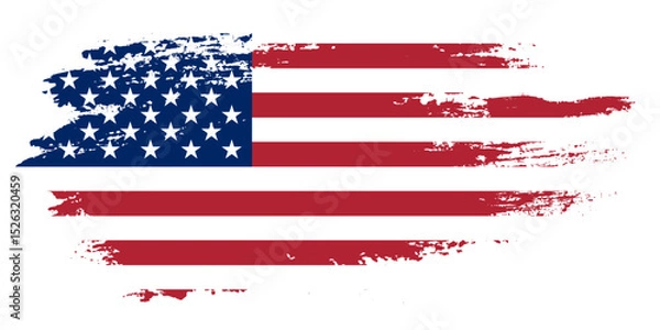 Fototapeta fourth of july usa flag Distressed flag textures grunge paint stroke flag