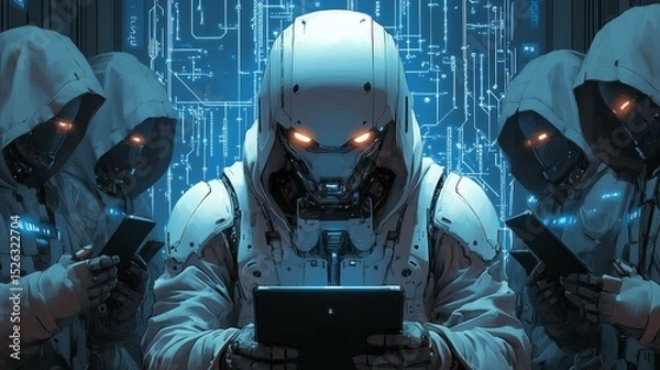 Fototapeta Digital Art of an Evil Cyber Ninja Warrior